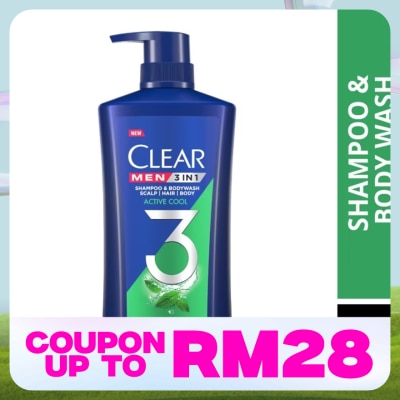 CLEAR MEN 3IN1 Shampoo & Bodywash Active Cool 618ml