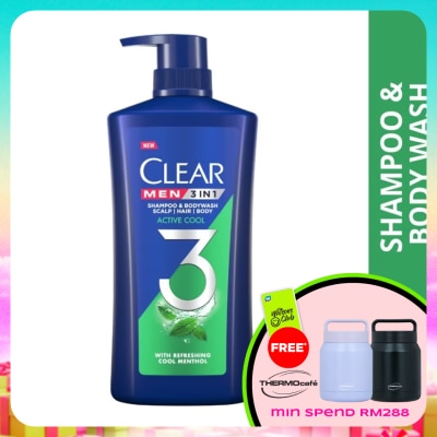 CLEAR MEN - 3IN1 Shampoo & Bodywash Active Cool 618ml