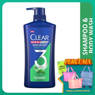 CLEAR MEN - 3IN1 Shampoo & Bodywash Active Cool 618ml