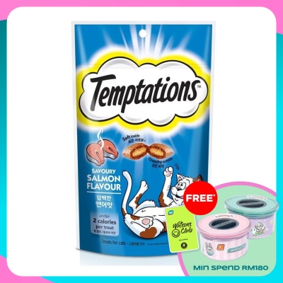 TEMPTATIONS Cat Treats SavourySalmon 75gm (Exp Date: Aug 2026)