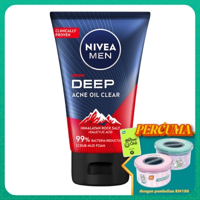 NIVEA FOR MEN DEEP Rapid Acne Oil Clear Mud Scrub 100g