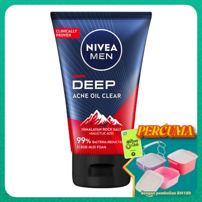 NIVEA FOR MEN - DEEP Rapid Acne Oil Clear Mud Scrub 100g