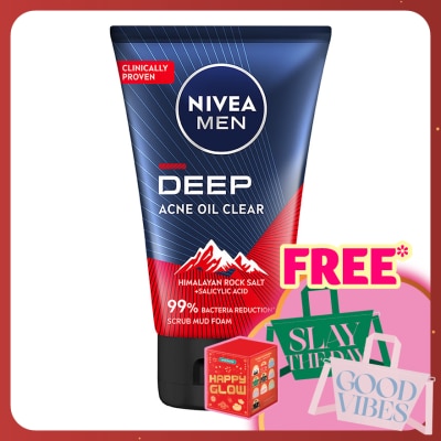 NIVEA FOR MEN DEEP Rapid Acne Oil Clear Mud Scrub 100g