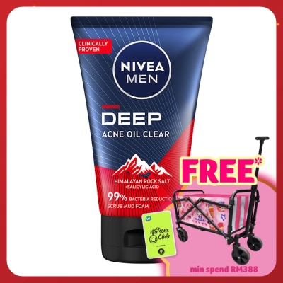 NIVEA FOR MEN DEEP Rapid Acne Oil Clear Mud Scrub 100g
