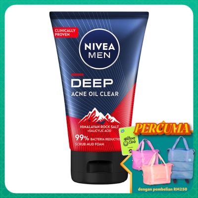 NIVEA FOR MEN DEEP Rapid Acne Oil Clear Mud Scrub 100g