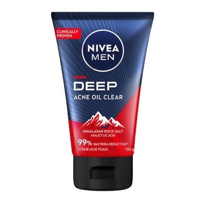 NIVEA FOR MEN DEEP Rapid Acne Oil Clear Mud Scrub 100g