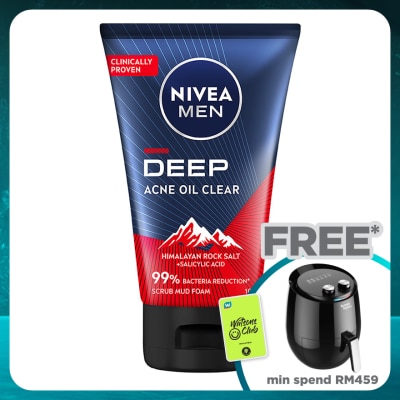 NIVEA FOR MEN DEEP Rapid Acne Oil Clear Mud Scrub 100g