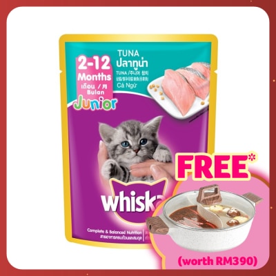 WHISKAS Cat Wet Food Pouch Jr Tuna 80gm