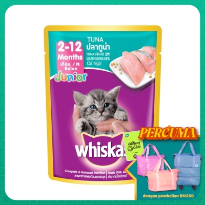 WHISKAS Cat Wet Food Pouch Jr Tuna 80gm