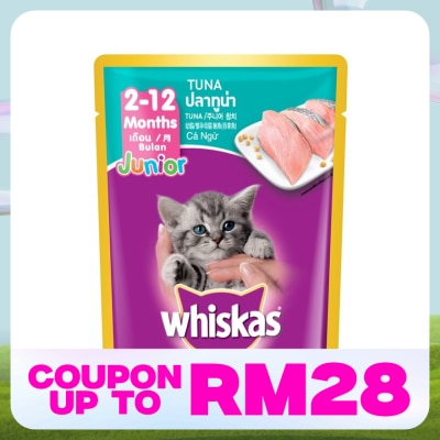 WHISKAS Cat Wet Food Pouch Jr Tuna 80gm