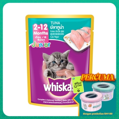 WHISKAS Cat Wet Food Pouch Jr Tuna 80gm