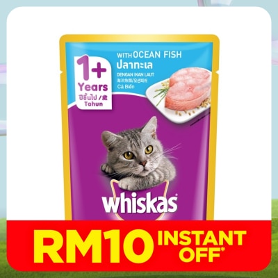 WHISKAS Cat Wet Food Pouch Ocean Fish 80gm