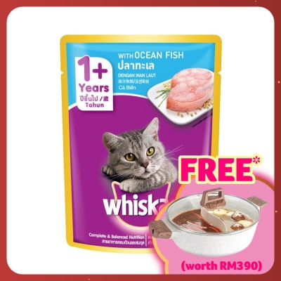 WHISKAS Cat Wet Food Pouch Ocean Fish 80gm