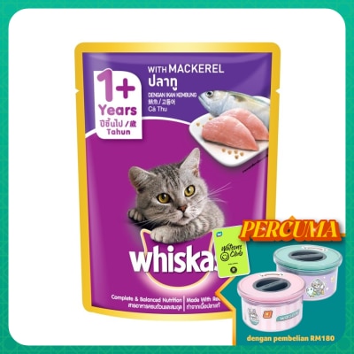 WHISKAS Cat Wet Food Pouch Mackerel 80gm