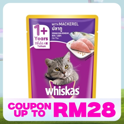 WHISKAS Cat Wet Food Pouch Mackerel 80gm