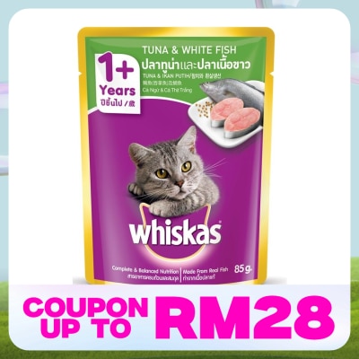WHISKAS Cat Wet Food Pouch Tuna&WhiteFish80gm