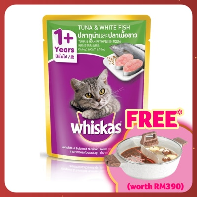 WHISKAS Cat Wet Food Pouch Tuna&WhiteFish80gm