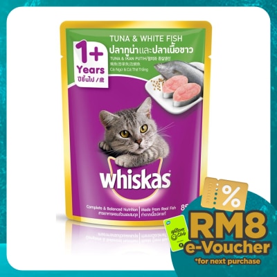 WHISKAS Cat Wet Food Pouch Tuna&WhiteFish80gm