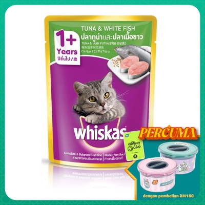 WHISKAS Cat Wet Food Pouch Tuna&WhiteFish80gm