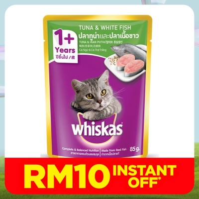 WHISKAS Cat Wet Food Pouch Tuna&WhiteFish80gm