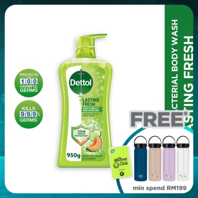 DETTOL Body Wash Lasting Fresh Honeydew Melon & Cucumber 950g