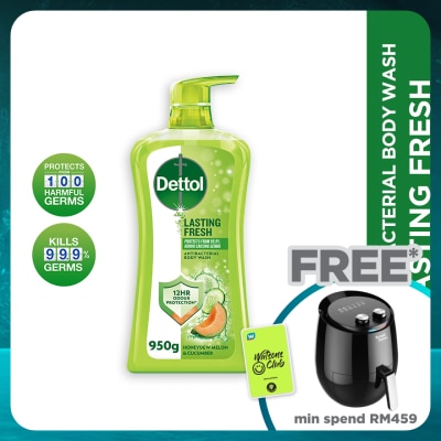 DETTOL Body Wash Lasting Fresh Honeydew Melon & Cucumber 950g