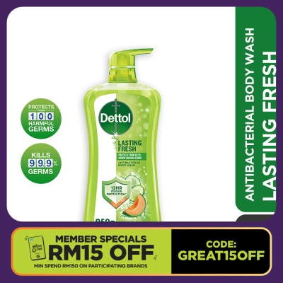 DETTOL Body Wash Lasting Fresh Honeydew Melon & Cucumber 950g