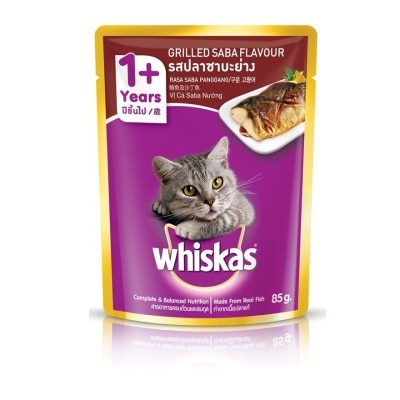 WHISKAS Cat Wet Food Pouch Grilled Saba 80gm