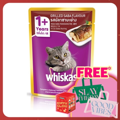 WHISKAS Cat Wet Food Pouch Grilled Saba 80gm