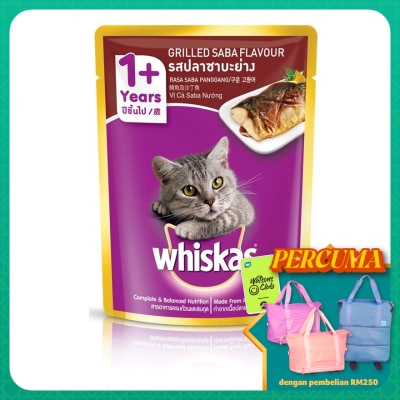 WHISKAS Cat Wet Food Pouch Grilled Saba 80gm