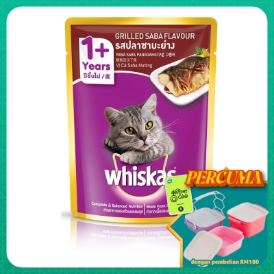 WHISKAS - Cat Wet Food Pouch Grilled Saba 80gm