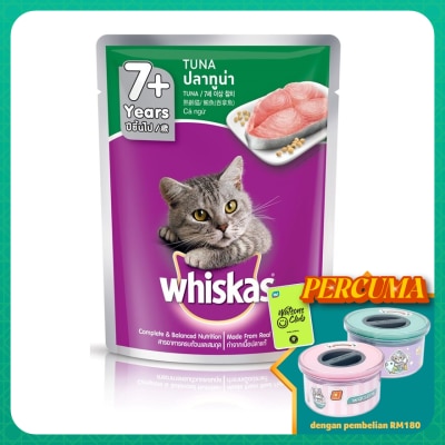 WHISKAS Cat Wet Food Pouch 7+ Tuna 80gm