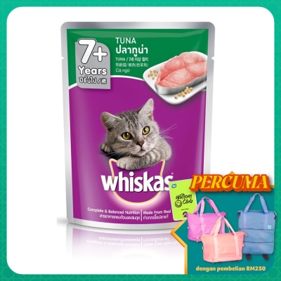 WHISKAS Cat Wet Food Pouch 7+ Tuna 80gm