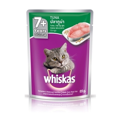 WHISKAS Cat Wet Food Pouch 7+ Tuna 80gm