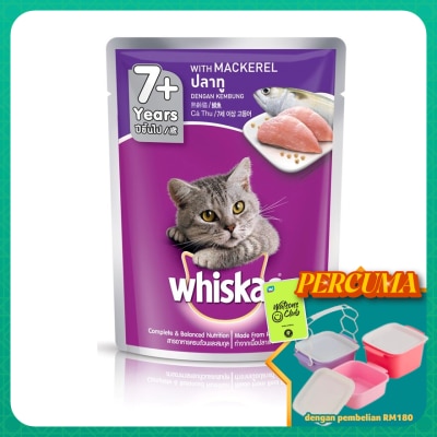 WHISKAS - Cat Wet Food Pouch 7+ Mackerel 80gm