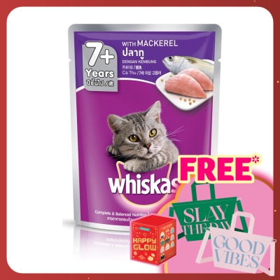 WHISKAS Cat Wet Food Pouch 7+ Mackerel 80gm