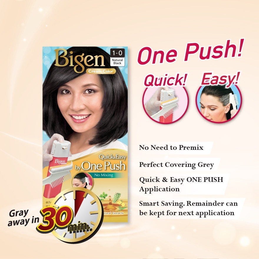 Bigen Cream One Push Black 1.0 1's