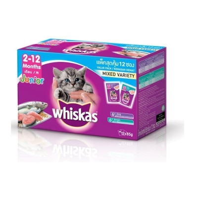 WHISKAS Cat Wet Food Pouch MP JR Tuna&Mackerel 80gm