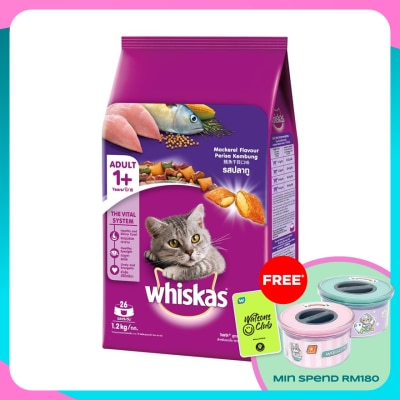 WHISKAS Cat Dry Food Mackerel 1.2kg