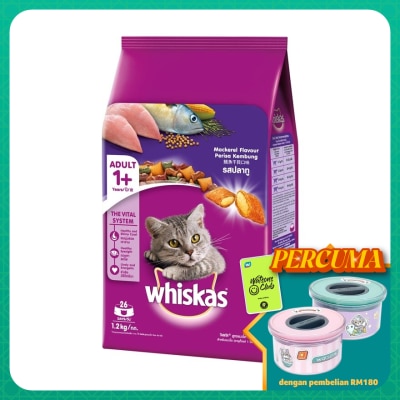 WHISKAS Cat Dry Food Mackerel 1.2kg