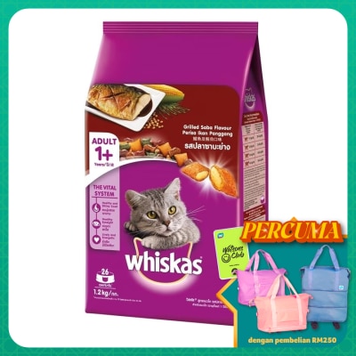 WHISKAS - Cat Dry Food Grilled Saba 1.2kg (Exp Date: June 2026)
