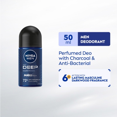 NIVEA FOR MEN DEEP Deodorant Roll On 50ml image