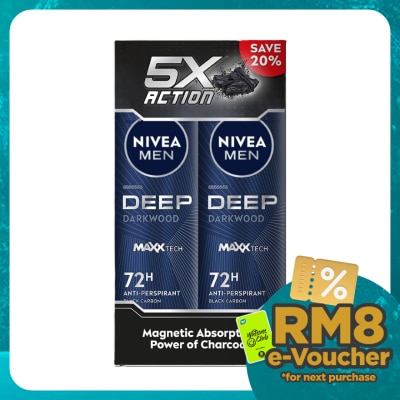 NIVEA FOR MEN DEEP Deodorant Spray 2x150ml