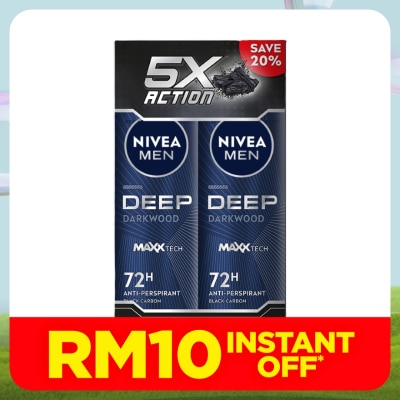 NIVEA FOR MEN DEEP Deodorant Spray 2x150ml