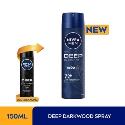 NIVEA FOR MEN DEEP Deodorant Spray 2x150ml