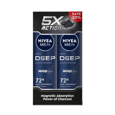 NIVEA FOR MEN DEEP Deodorant Spray 2x150ml