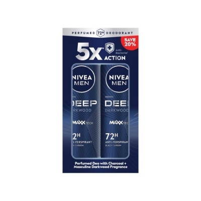 NIVEA FOR MEN - DEEP Deodorant Spray 2x150ml