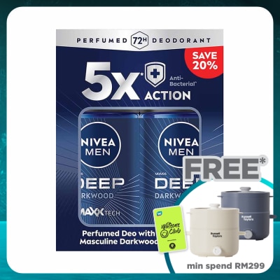 NIVEA FOR MEN DEEP Deodorant Roll On Twin Pack 2x50ml