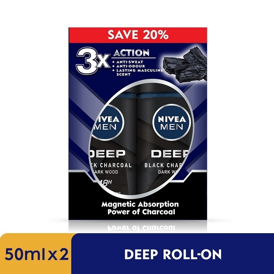 DEEP Deodorant Roll On Twin Pack 2x50ml