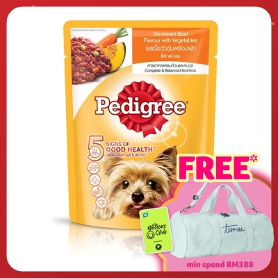 PEDIGREE Dog Wet Food Pouch Simmered BeefwVeg 80g